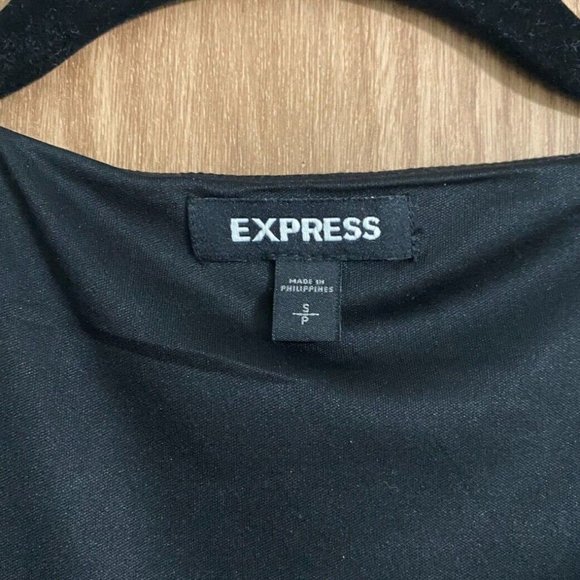 Express Black V-Neck Wrap Ruffle Dress - Picture 2 of 3
